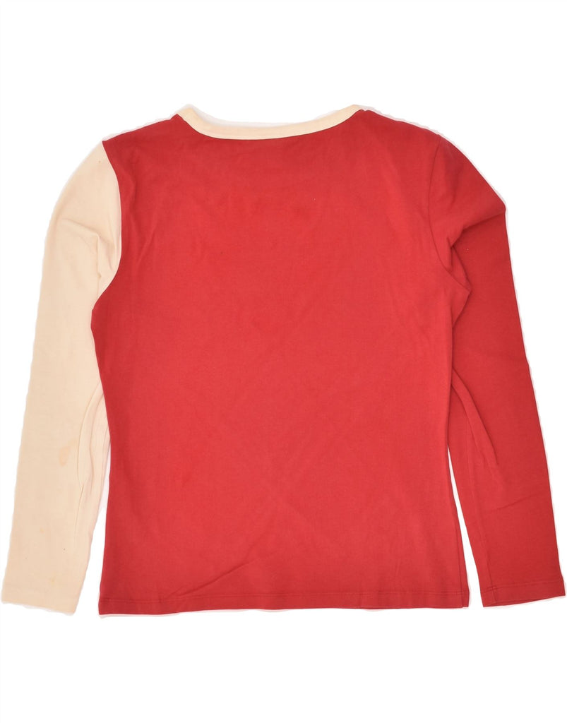 NORTH SAILS Womens Graphic Top Long Sleeve UK 14 Large Red Colourblock | Vintage North Sails | Thrift | Second-Hand North Sails | Used Clothing | Messina Hembry 