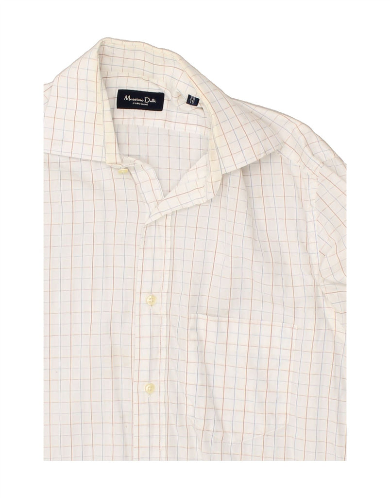 MASSIMO DUTTI Mens Shirt Size 15 Medium White Check Cotton | Vintage Massimo Dutti | Thrift | Second-Hand Massimo Dutti | Used Clothing | Messina Hembry 