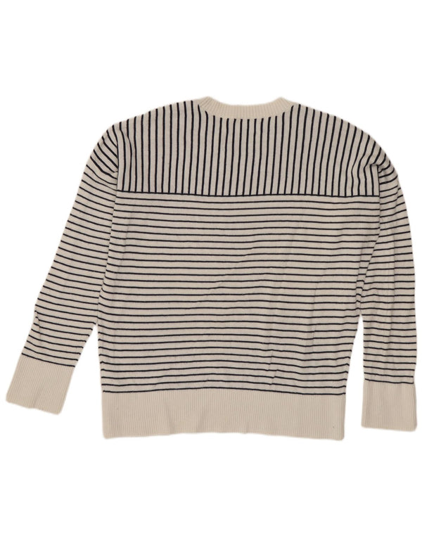 Abercrombie & Fitch Womens Boat Neck Jumper Sweater UK 14 Medium White