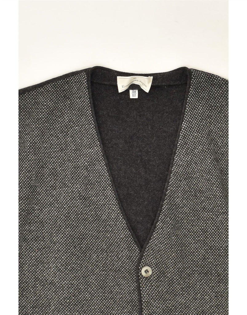 ERMENEGILDO ZEGNA Mens Waistcoat IT 48 Medium Grey Colourblock Wool | Vintage Ermenegildo Zegna | Thrift | Second-Hand Ermenegildo Zegna | Used Clothing | Messina Hembry 