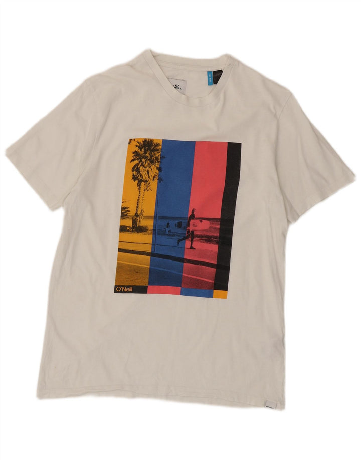 O'Neill Mens Regular Fit Graphic T-Shirt Top Large White Cotton
