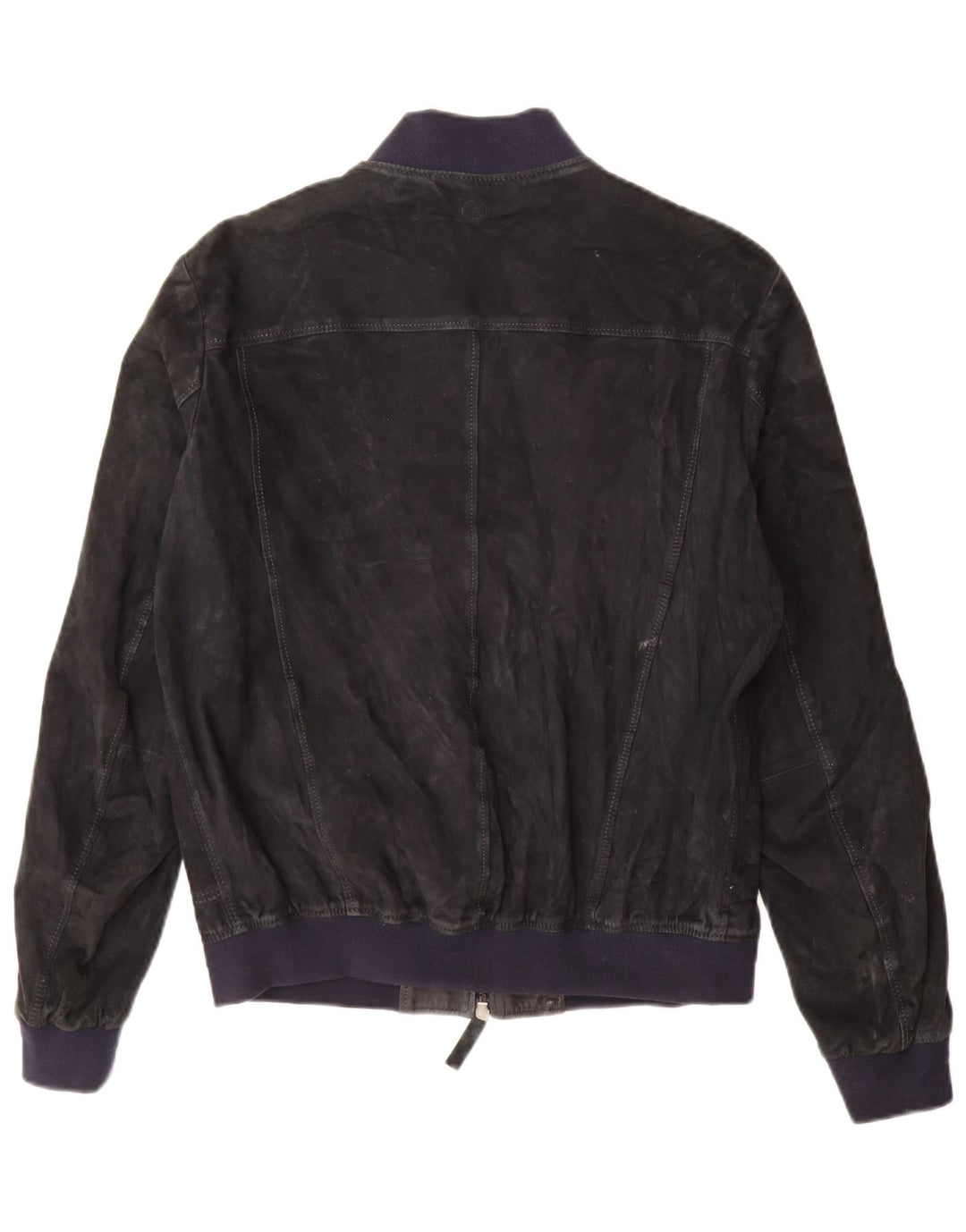 Jeckerson Womens Suede Bomber Jacket UK 18 XL Navy Blue