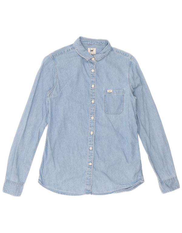 Lee Womens Loose Fit Denim Shirt UK 6 XS Blue Cotton
