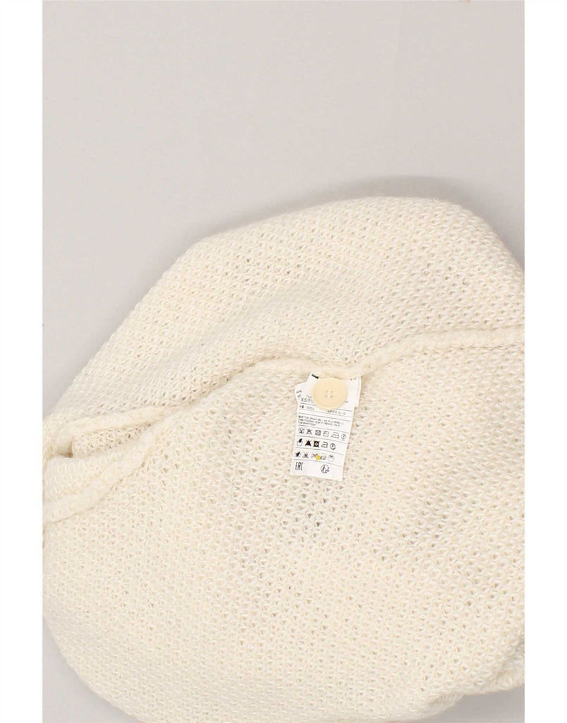 BENETTON Womens Cardigan Sweater UK 6 XS Off White Wool Vintage Benetton and Second-Hand Benetton from Messina Hembry 