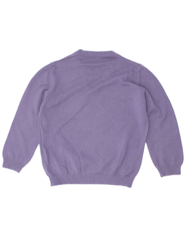 Benetton Boys Boat Neck Jumper Sweater 3-4 Years 2XS Purple Cotton