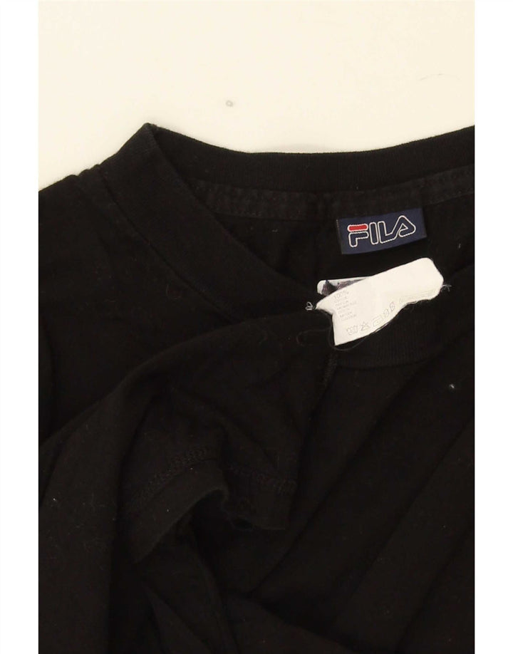 Fila Mens T-Shirt Top Medium Black Cotton