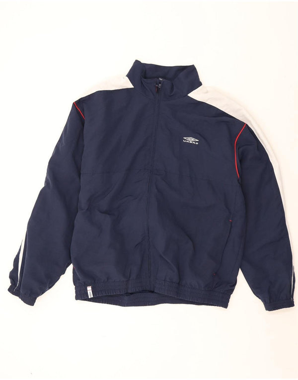 Umbro Mens Graphic Tracksuit Top Jacket XL Navy Blue Colourblock Polyester