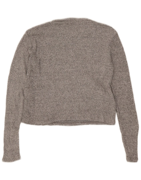 Zara Womens Top Long Sleeve UK 16 Large Grey Viscose