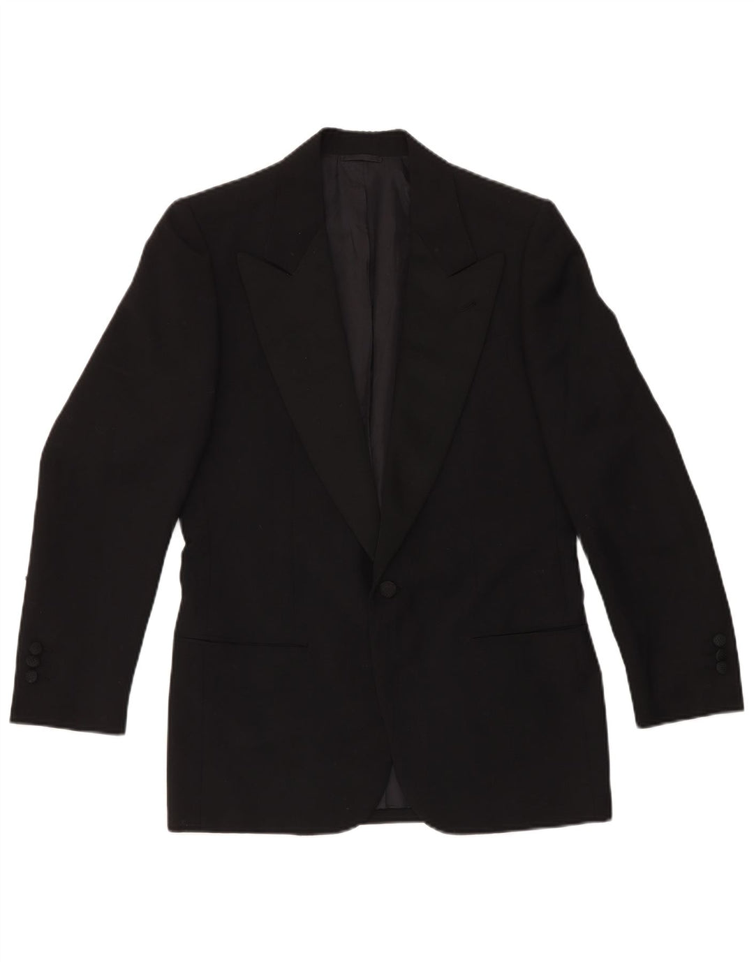 VINTAGE Mens 1 Button 2 Piece Set IT 46 Small W29 L29 Black Wool