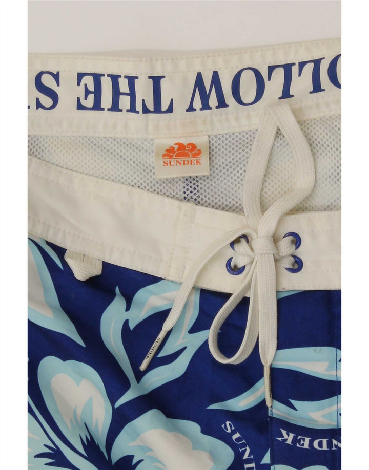 Sundek Mens Swimming Shorts Small Blue Floral