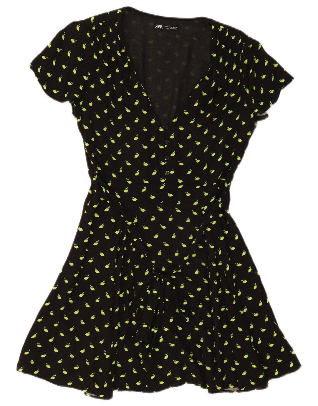 Zara Womens A-Line Dress UK 12 Medium Black Spotted