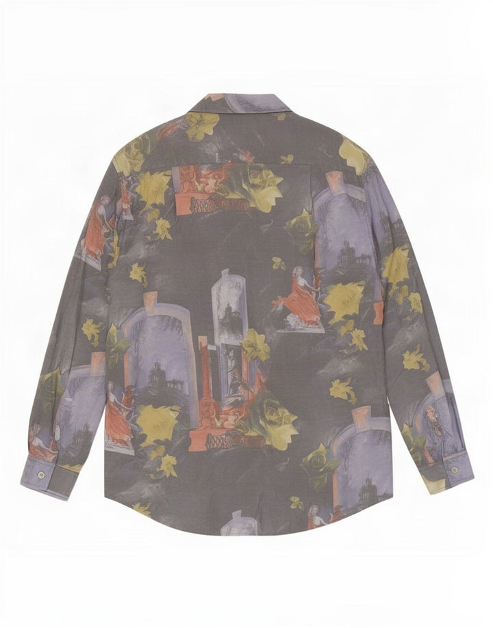 Comint Mens Shirt Medium Grey Floral