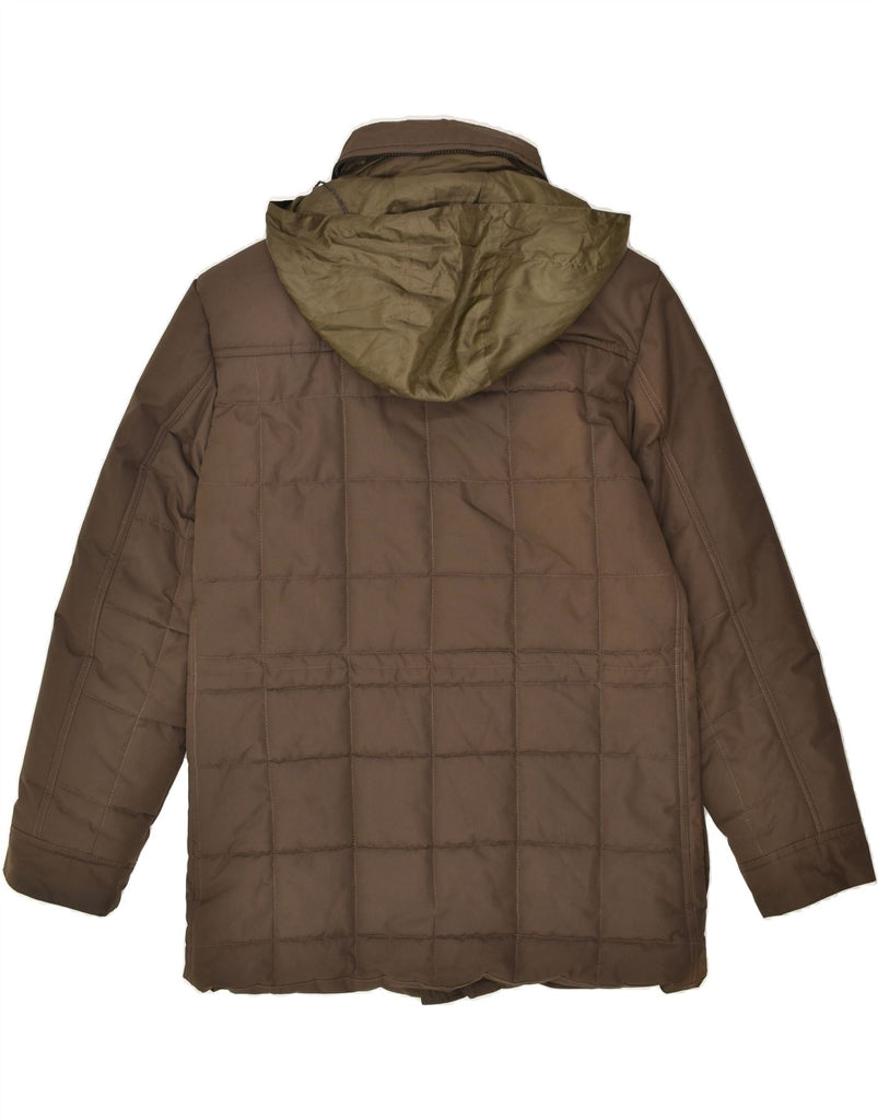 FAY Mens Hooded Padded Jacket UK 38 Medium Brown Polyamide | Vintage Fay | Thrift | Second-Hand Fay | Used Clothing | Messina Hembry 