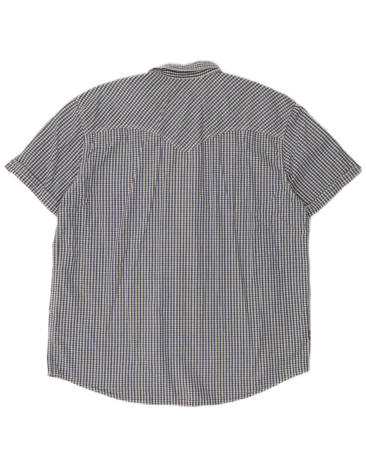 Levi's Mens Short Sleeve Standard Fit Shirt 2XL Blue Check Cotton Classic