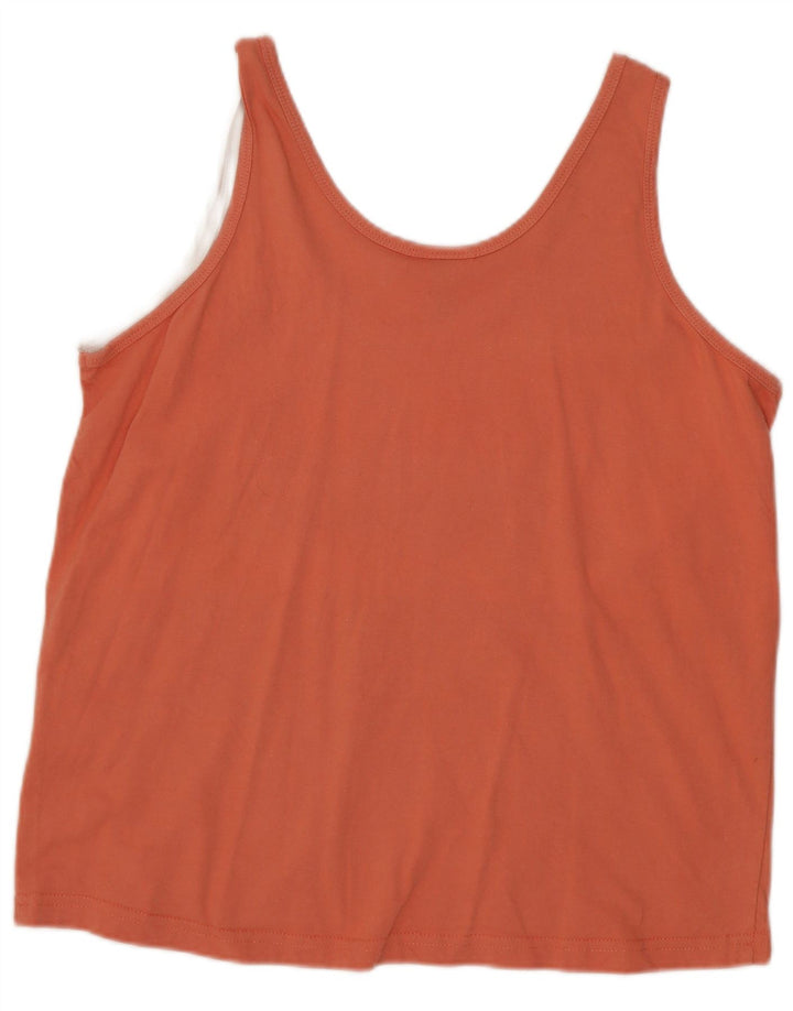 Ellesse Womens Graphic Vest Top UK 12 Medium  Orange Colourblock Cotton