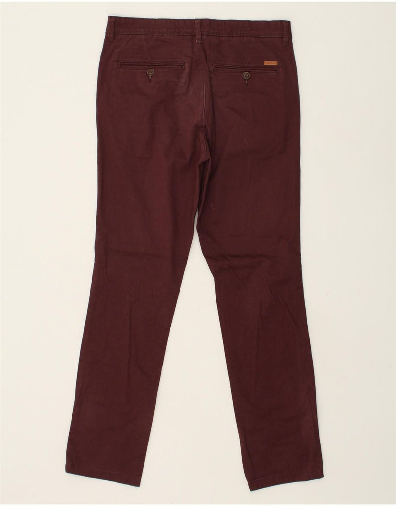 JACK & JONES Mens Slim Chino Trousers W31 L32 Burgundy Cotton | Vintage Jack & Jones | Thrift | Second-Hand Jack & Jones | Used Clothing | Messina Hembry 