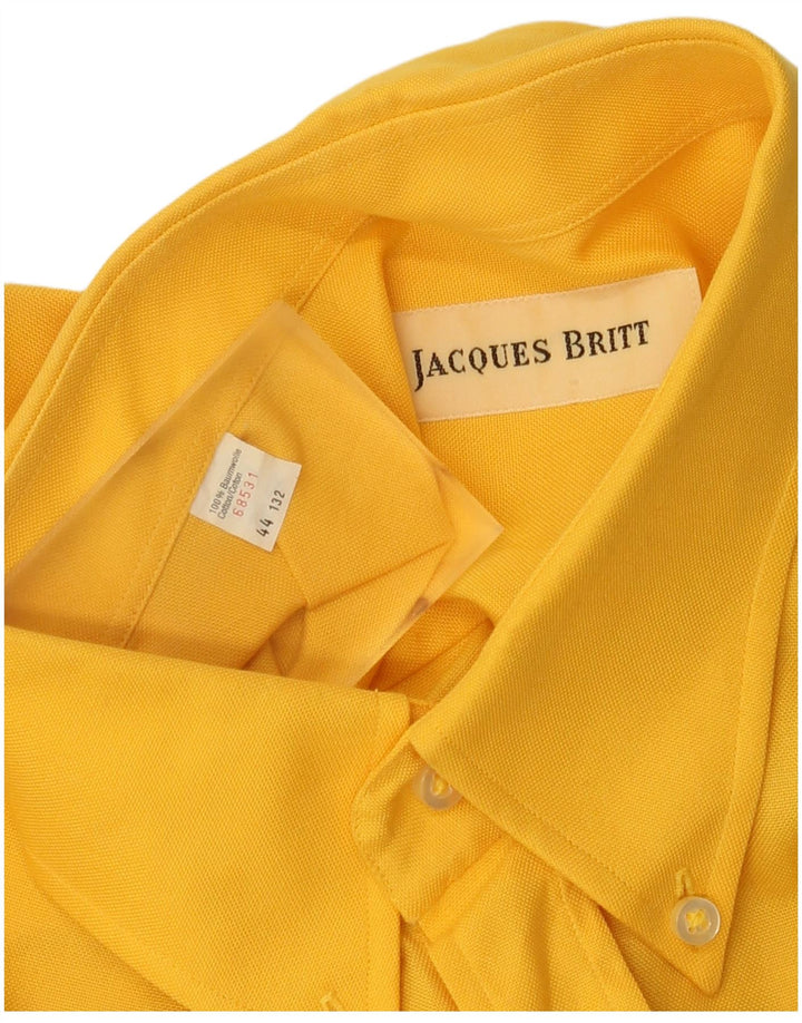 Jacque Britt Mens Shirt Size 44 XL Yellow Cotton