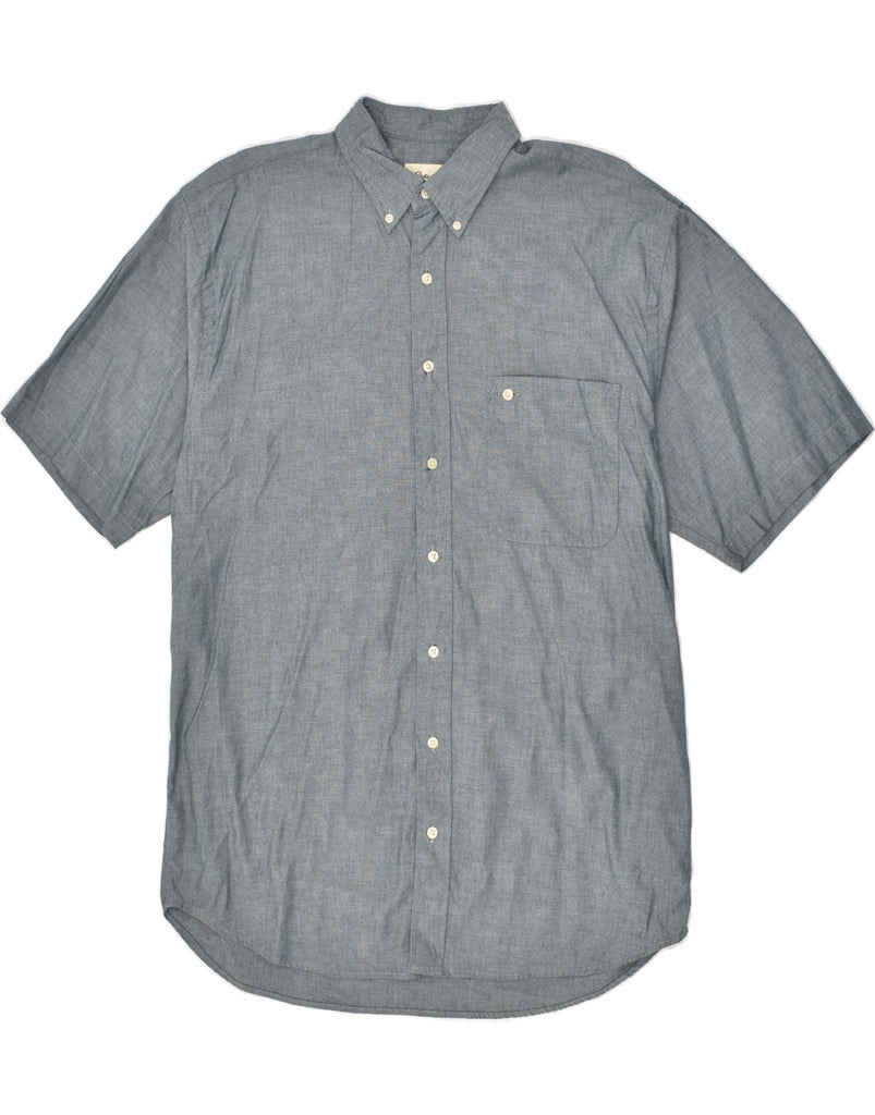 EDDIE BAUER Mens Short Sleeve Shirt Large Grey Cotton | Vintage Eddie Bauer | Thrift | Second-Hand Eddie Bauer | Used Clothing | Messina Hembry 