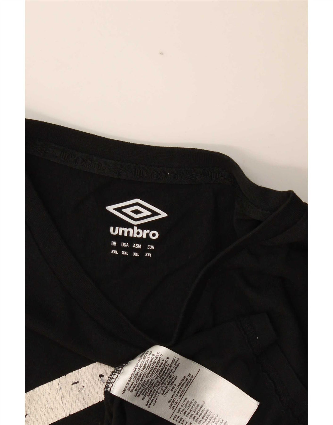 Umbro Mens Graphic T-Shirt Top 2XL Black Cotton