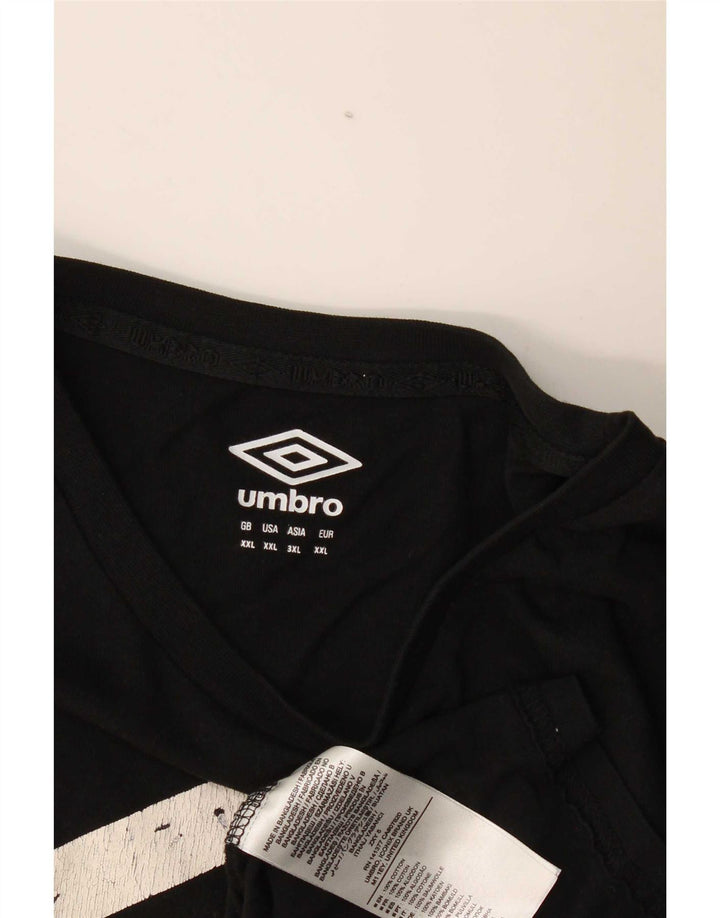 Umbro Mens Graphic T-Shirt Top 2XL Black Cotton