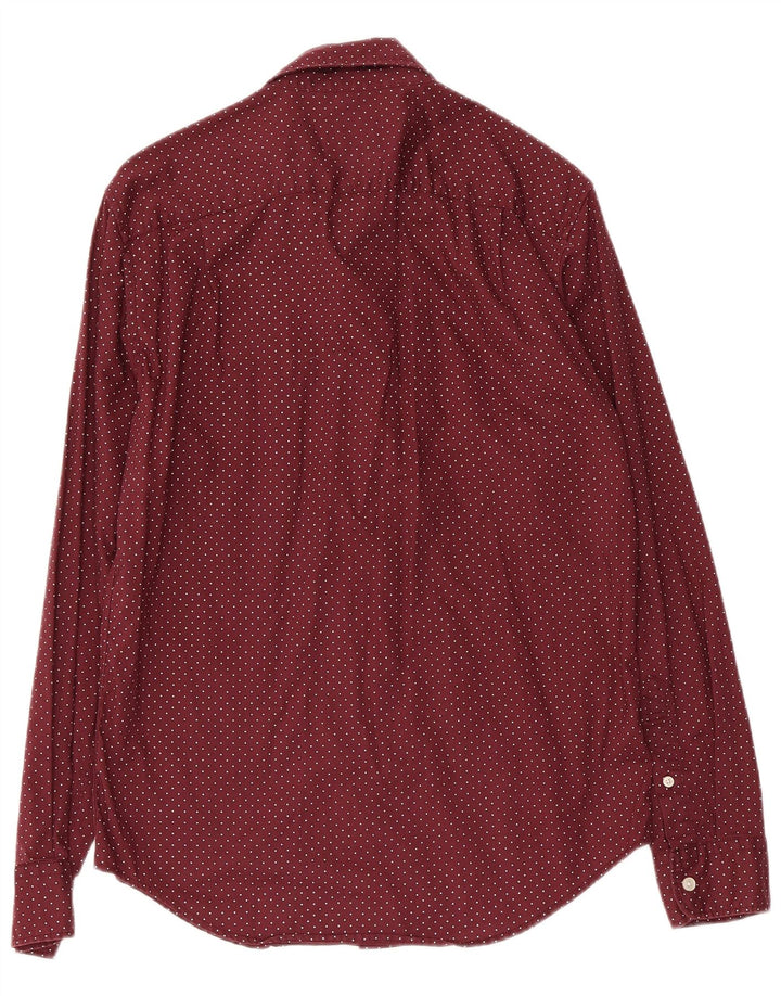 American Eagle Mens Shirt Small Burgundy Spotted Cotton