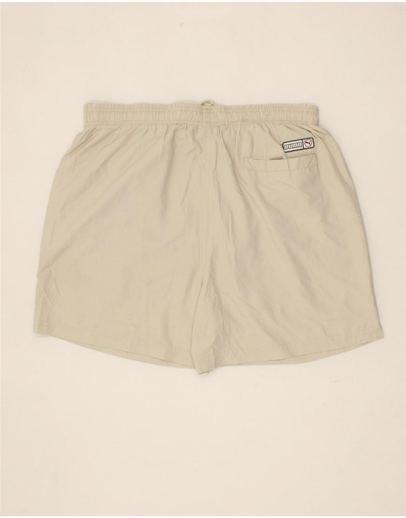 PUMA Mens Swimming Shorts XL Beige Polyester | Vintage Puma | Thrift | Second-Hand Puma | Used Clothing | Messina Hembry 