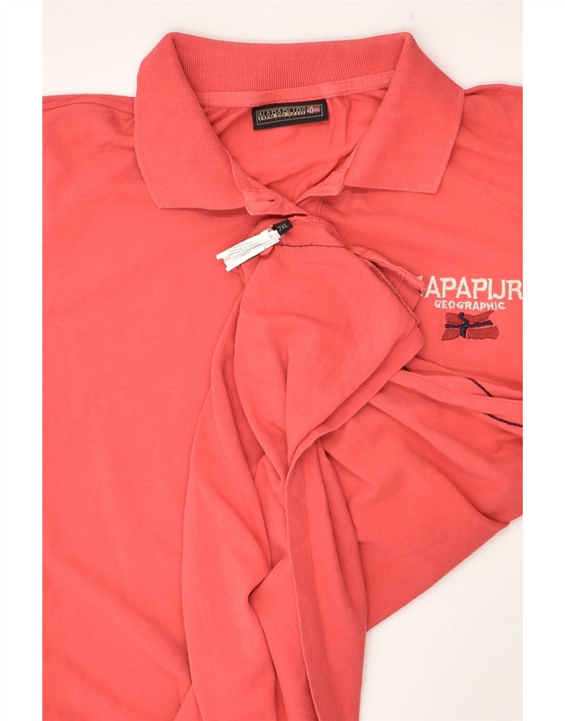 NAPAPIJRI Womens Polo Shirt UK 20 2XL Red Cotton | Vintage Napapijri | Thrift | Second-Hand Napapijri | Used Clothing | Messina Hembry 