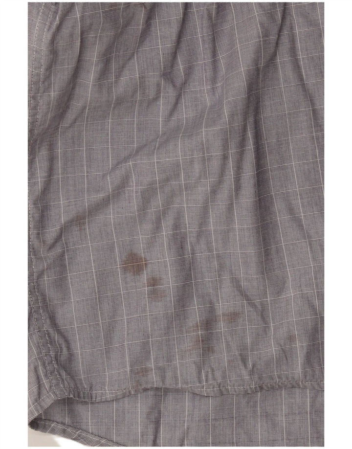 Lacoste Mens Shirt Size 42 Large Grey Check Cotton