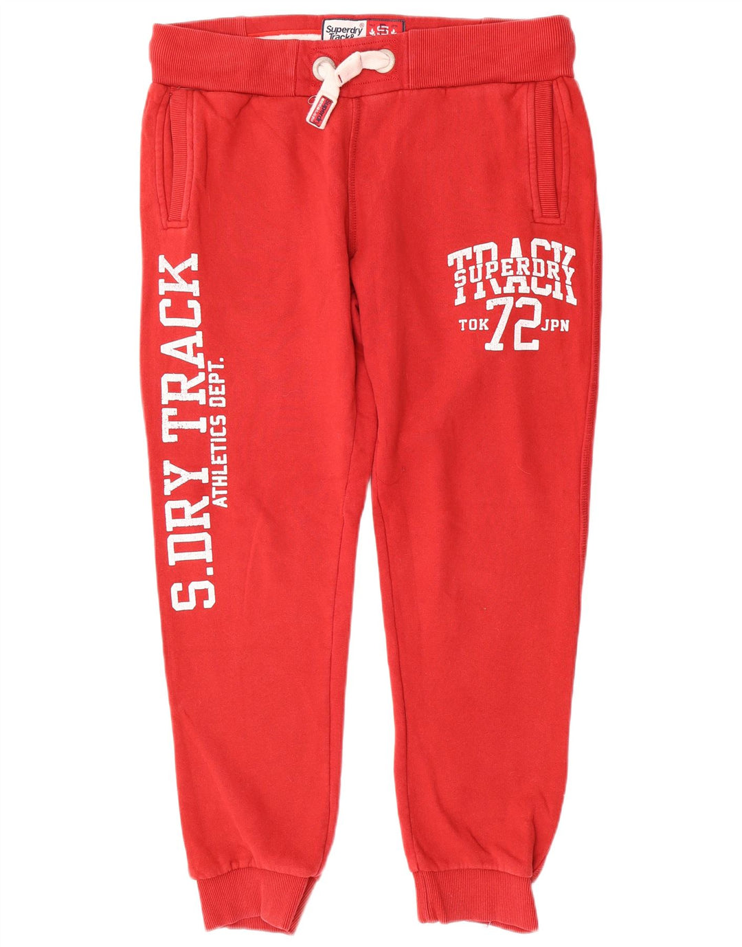 SUPERDRY Mens Track & Field Graphic Tracksuit Trousers Joggers Large  Red