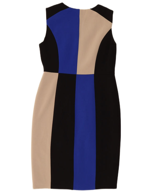 PHASE EIGHT Womens Sleeveless Sheath Dress UK 14 Medium Black Colourblock