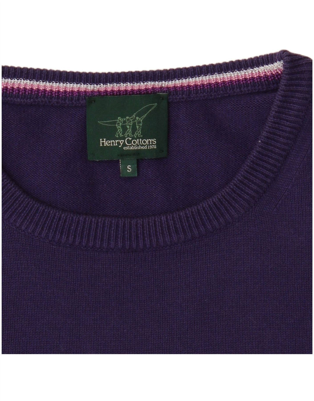 Henry Cottons Mens Crew Neck Jumper Sweater Small Purple