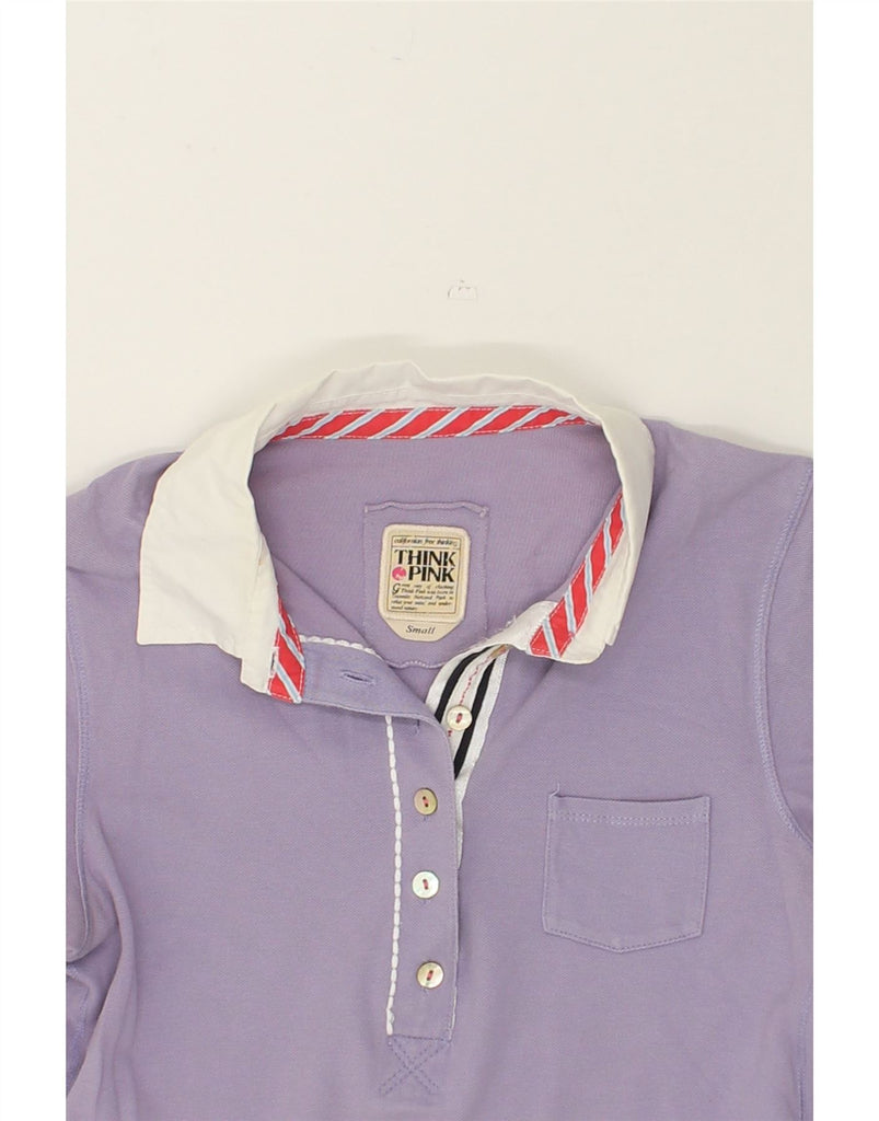 THINK PINK Womens Polo Shirt UK 10 Small Purple | Vintage Think Pink | Thrift | Second-Hand Think Pink | Used Clothing | Messina Hembry 