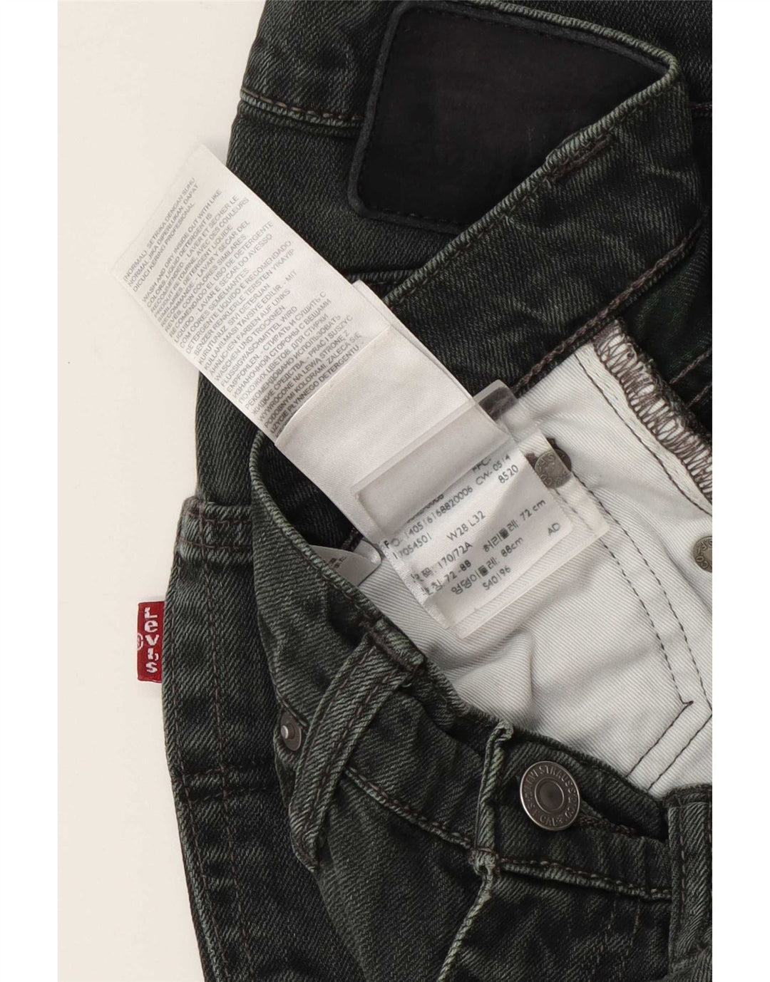 Levi's Womens Slim Jeans W28 L32 Green Cotton