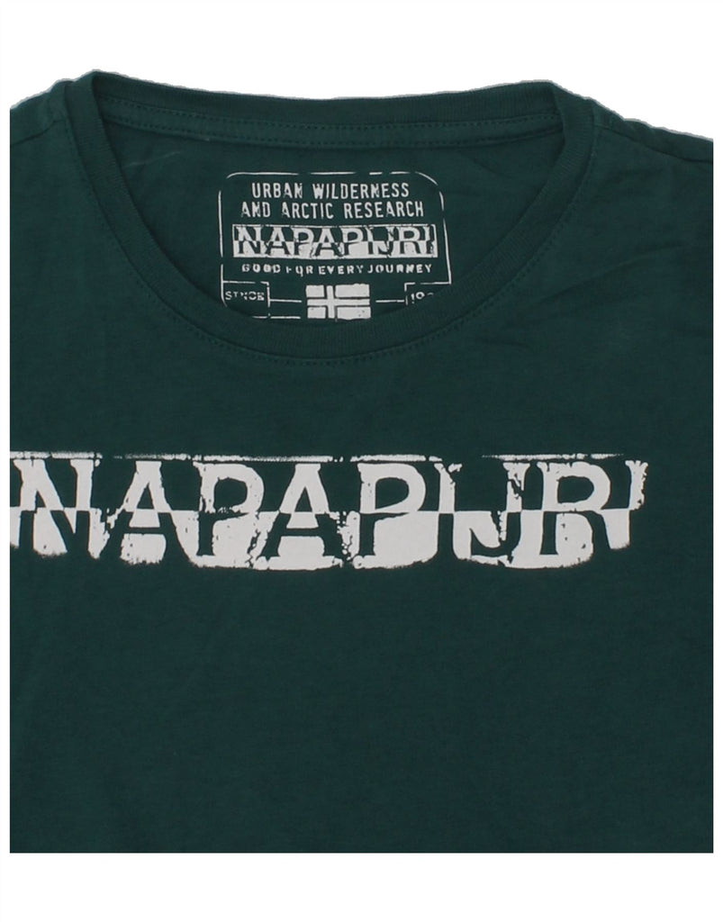 NAPAPIJRI Boys Graphic T-Shirt Top 5-6 Years Green | Vintage Napapijri | Thrift | Second-Hand Napapijri | Used Clothing | Messina Hembry 