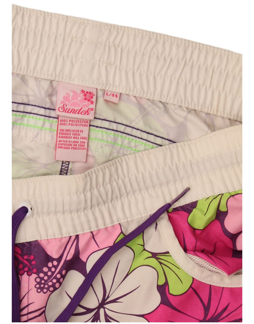 Sundek Womens Swimming Shorts UK 16 Large  Multicoloured Floral Polyester