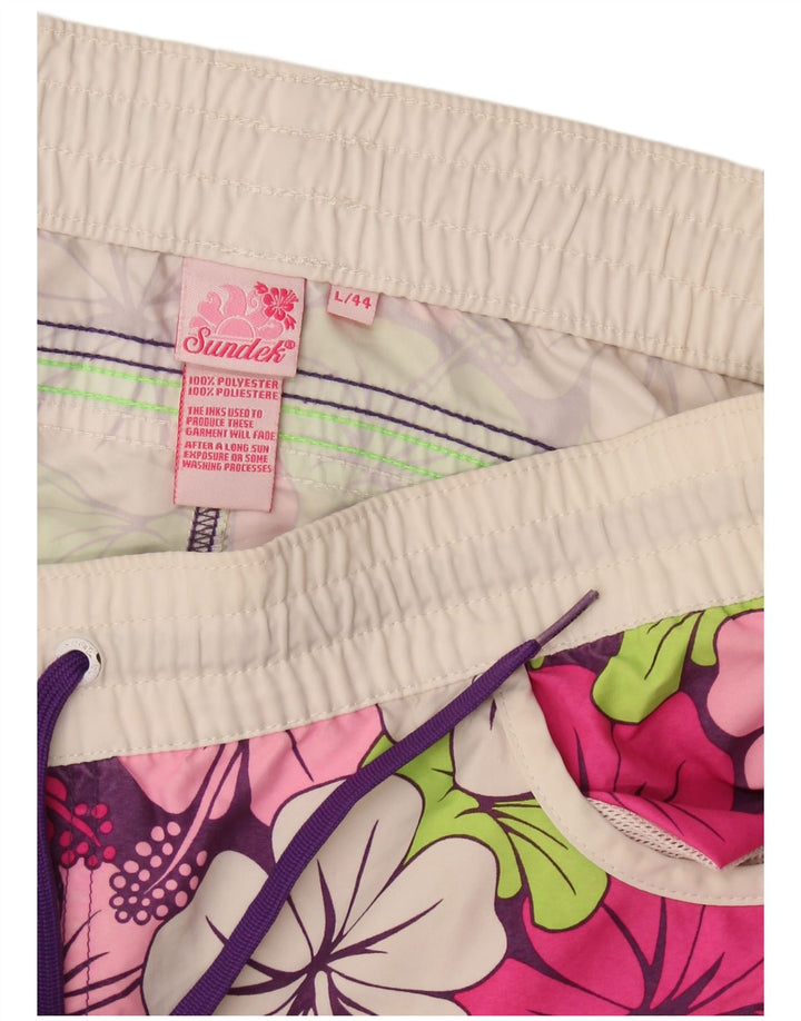Sundek Womens Swimming Shorts UK 16 Large  Multicoloured Floral Polyester