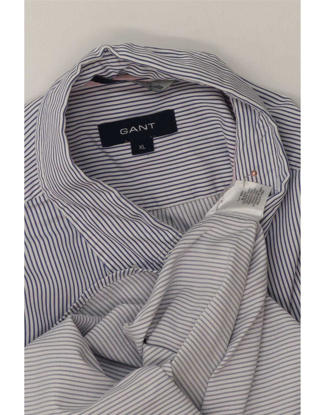 Gant Mens Shirt XL Blue Pinstripe Cotton