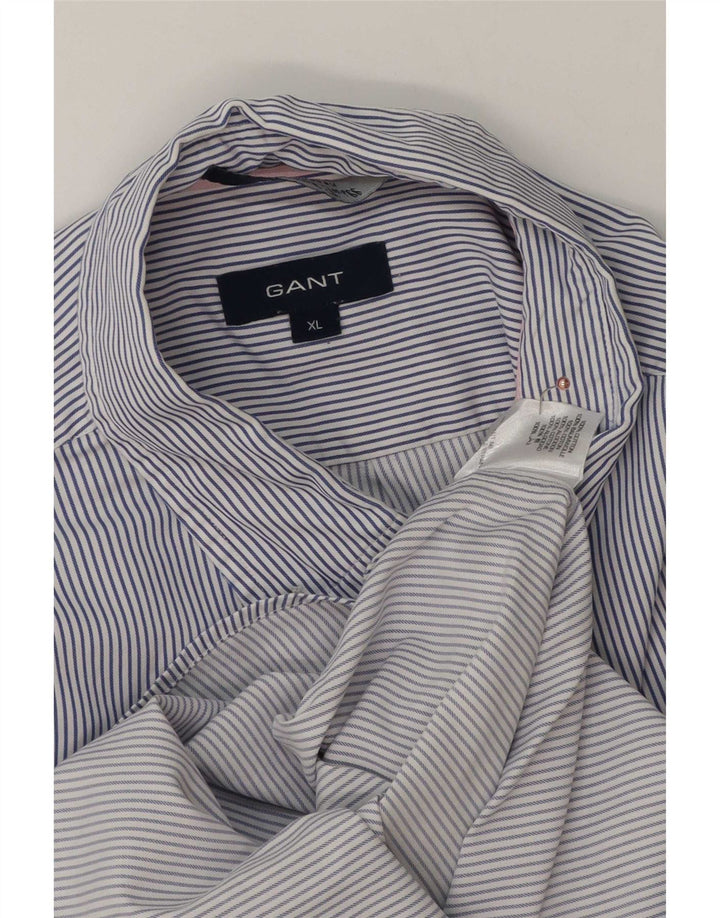 Gant Mens Shirt XL Blue Pinstripe Cotton