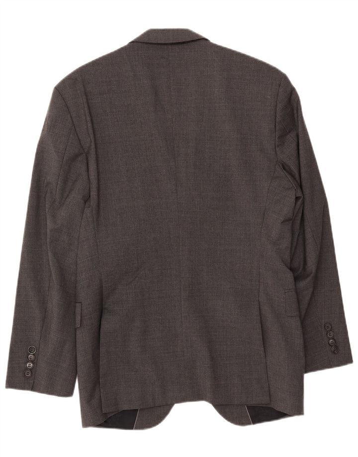 HUGO BOSS Mens 2 Button Blazer Jacket EU 48 Medium Grey Wool