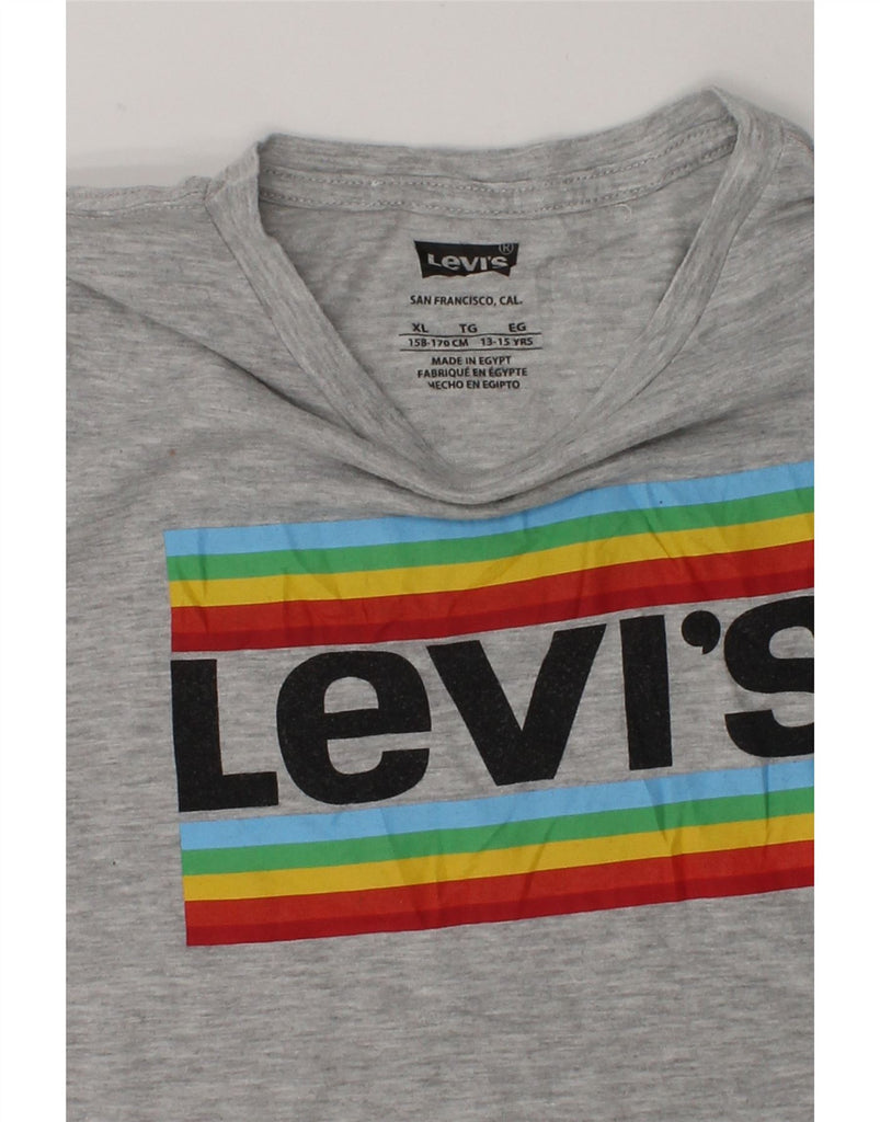 LEVI'S Boys Graphic T-Shirt Top 13-14 Years XL Grey Cotton | Vintage Levi's | Thrift | Second-Hand Levi's | Used Clothing | Messina Hembry 