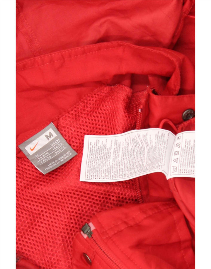 Nike Mens Hooded Tracksuit Top Jacket Medium Red Colourblock Polyester