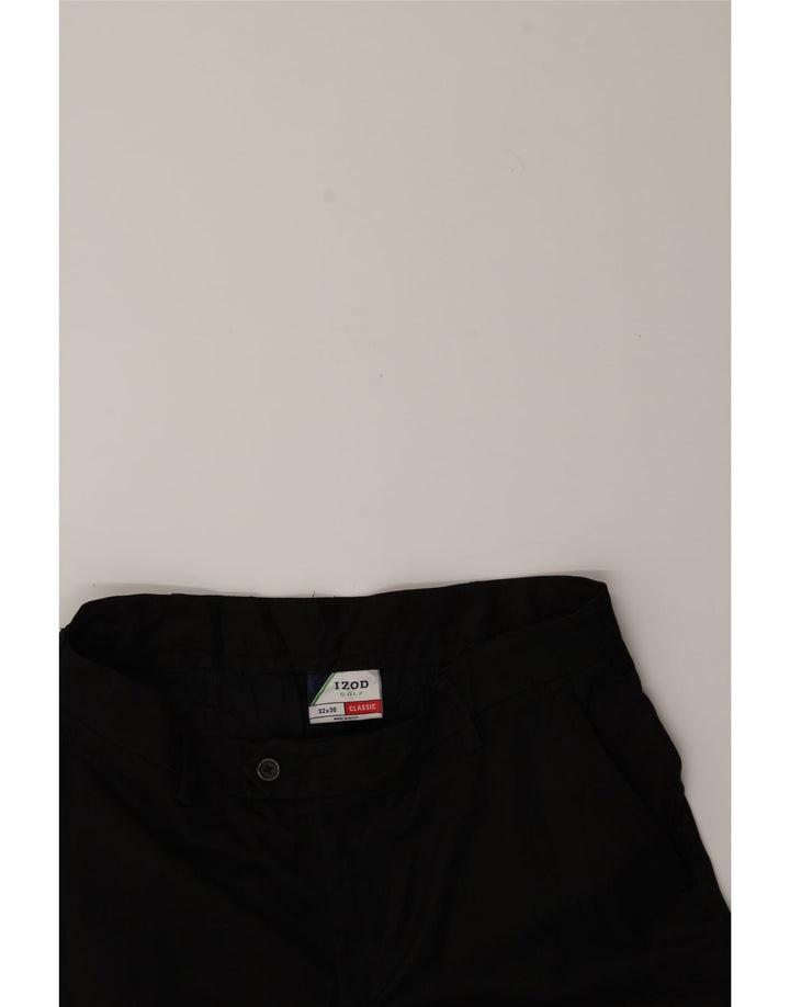 IZOD Mens Classics Straight Suit Trousers W32 L30 Black Polyester Vintage Izod and Second-Hand Izod from Messina Hembry 