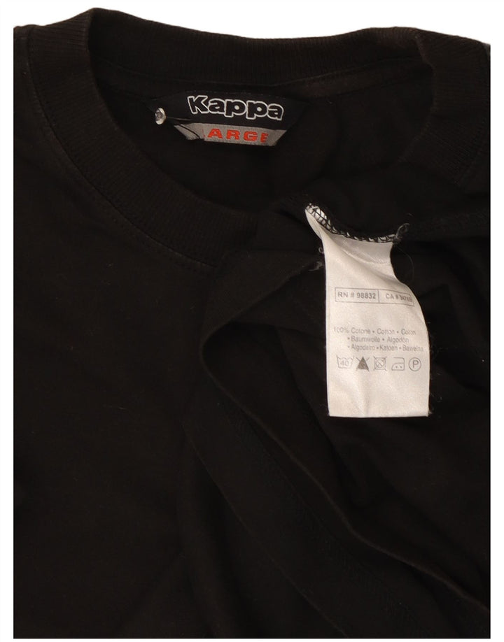 Kappa Mens T-Shirt Top Large Black Cotton