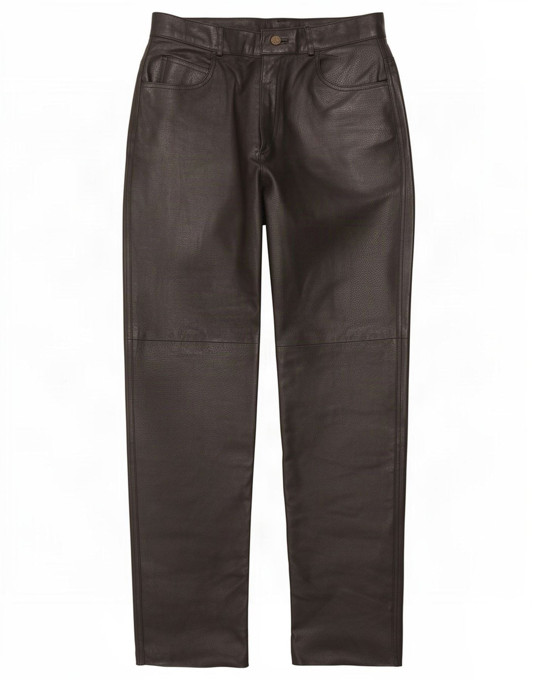 Vintage Womens Straight Leather Trousers EU 40 Medium W29 L31 Black