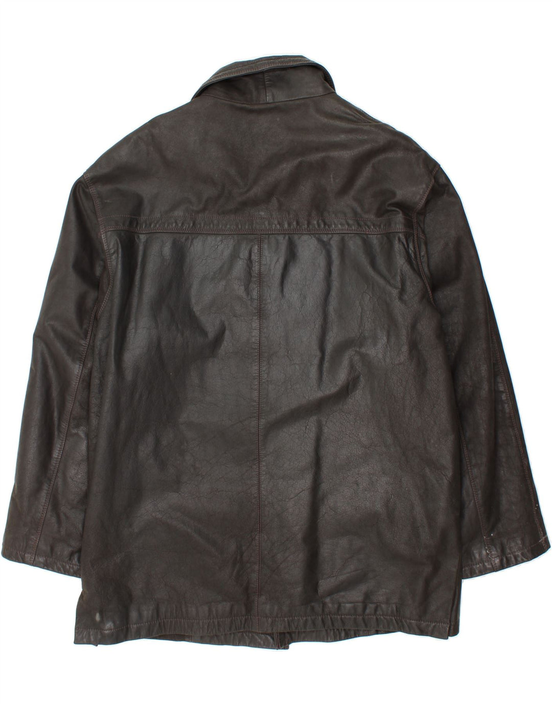 ROUTE 66 Mens Leather Coat UK 46 3XL Black Leather