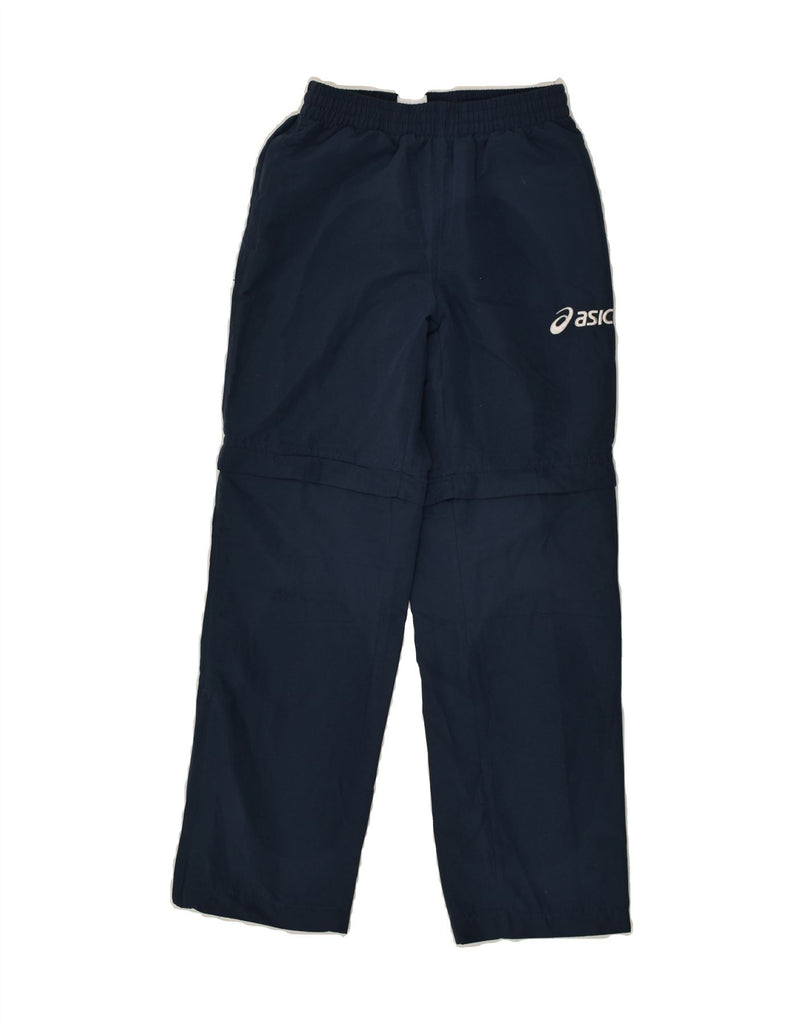 ASICS Boys Tracksuit Trousers 10-11 Years Navy Blue Polyester | Vintage Asics | Thrift | Second-Hand Asics | Used Clothing | Messina Hembry 