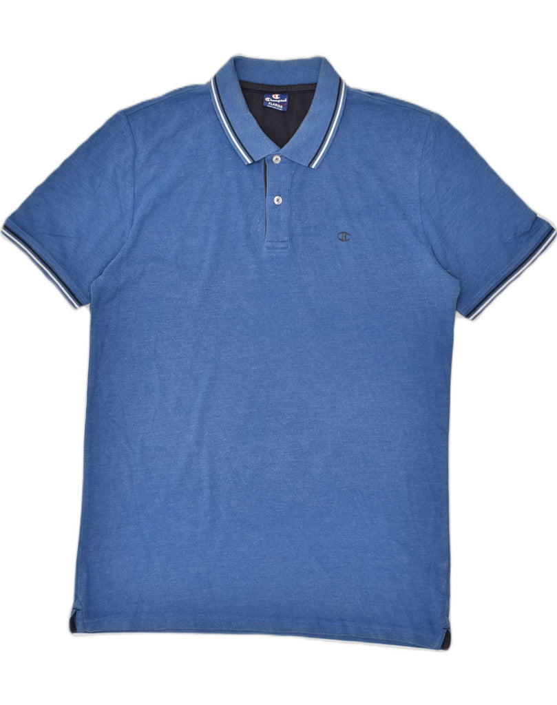 CHAMPION Mens Slim Polo Shirt XL Blue | Vintage Champion | Thrift | Second-Hand Champion | Used Clothing | Messina Hembry 