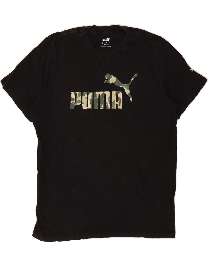 PUMA Mens Graphic T-Shirt Top Large Black Vintage Puma and Second-Hand Puma from Messina Hembry 