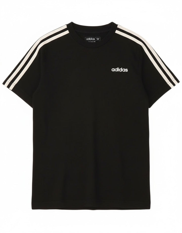 Adidas Boys T-Shirt Top 11-12 Years Black Cotton