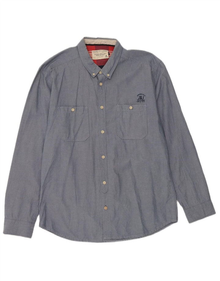 JACK & JONES Mens Graphic Shirt XL Blue Cotton